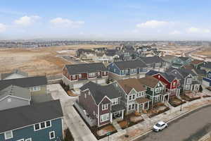 Aerial perspective of suburban area