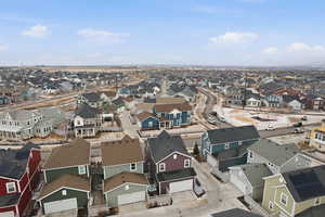 Aerial perspective of suburban area
