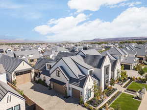 Aerial perspective of suburban area