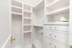 View of walk in closet