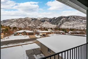 View from second level deck of breathtaking mountains