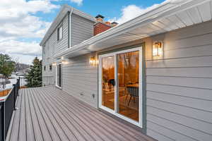 View of deck accessible from dining room