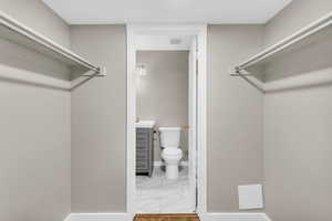 View of walk in closet