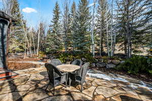 View of patio featuring outdoor dining area