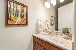 Bathroom featuring vanity