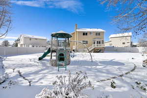 View of snow covered playground