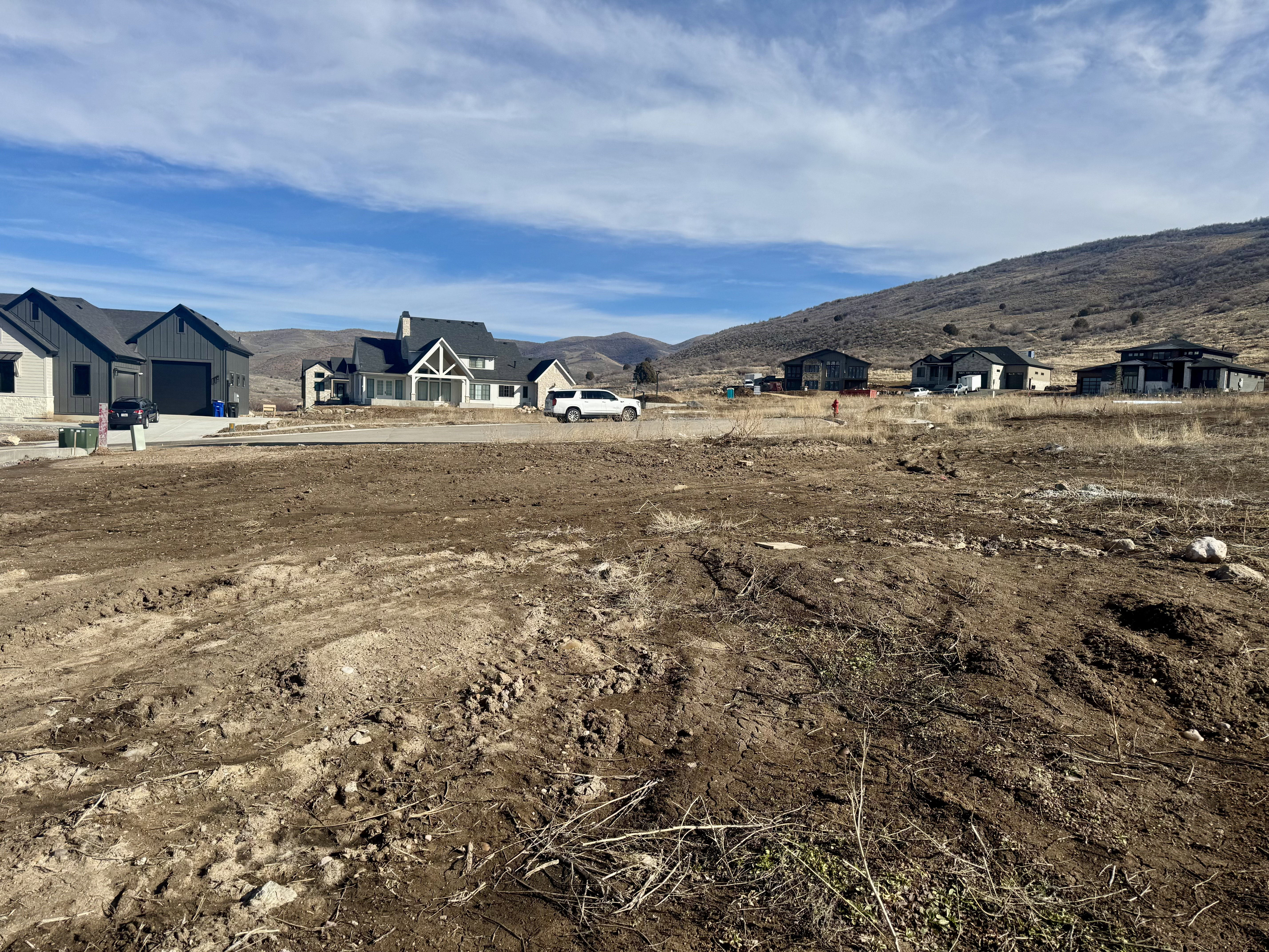 View of yard with a mountain view