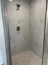 Bathroom with a stall shower