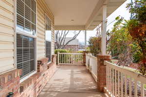 View of covered porch