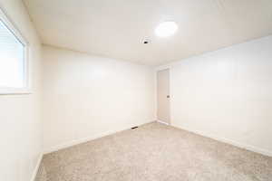 View of carpeted spare room