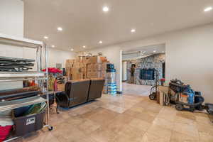 Living room featuring recessed lighting