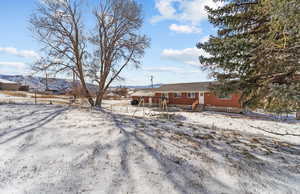 View of snow covered house