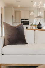 Living area with recessed lighting