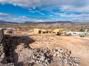 View of mountain backdrop with nearby suburban area