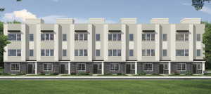 Rendering of the front of the townhomes