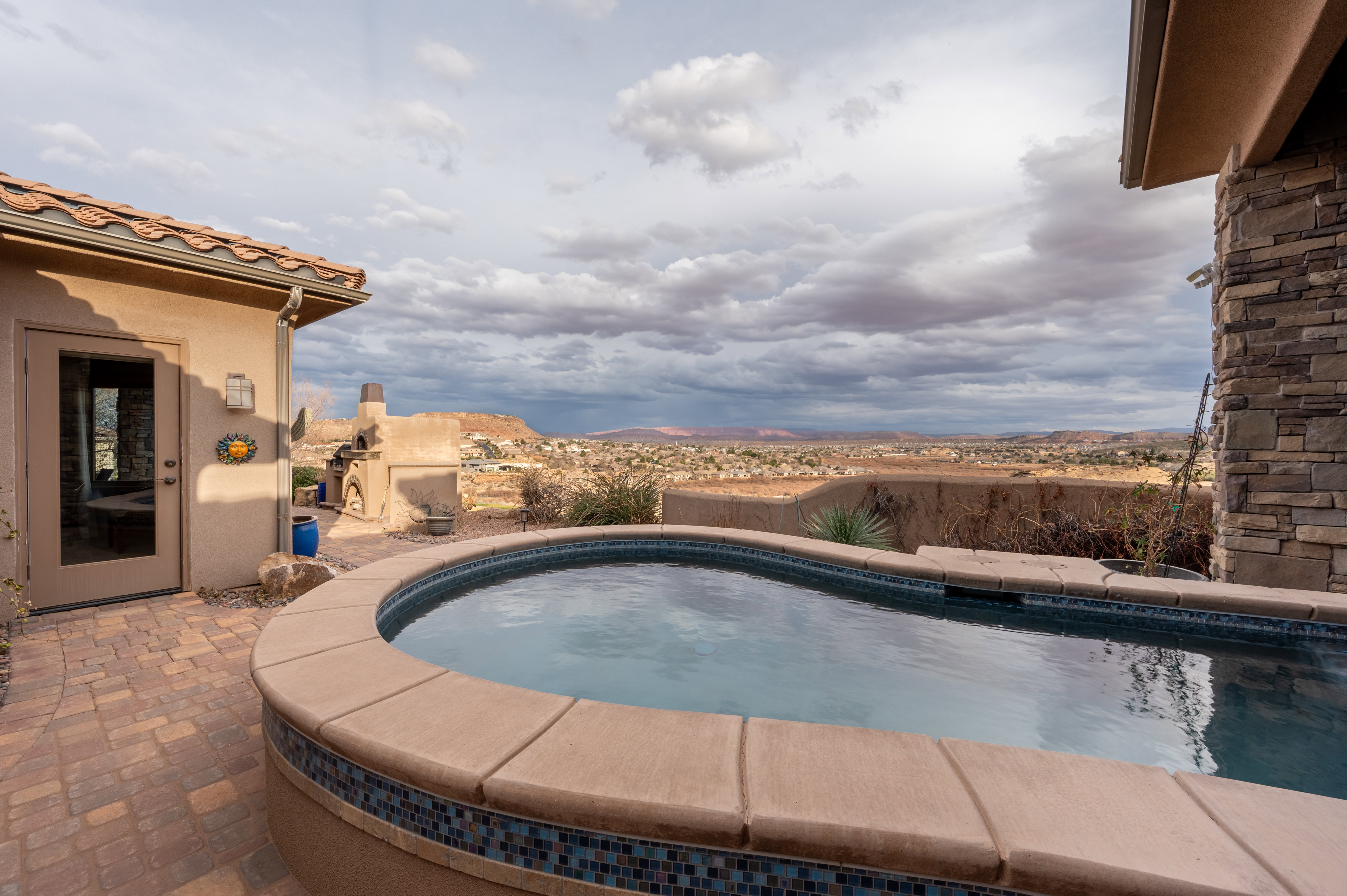 Outdoor pool featuring a patio area