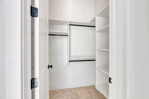 View of walk in closet