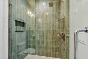 Bathroom with a shower stall
