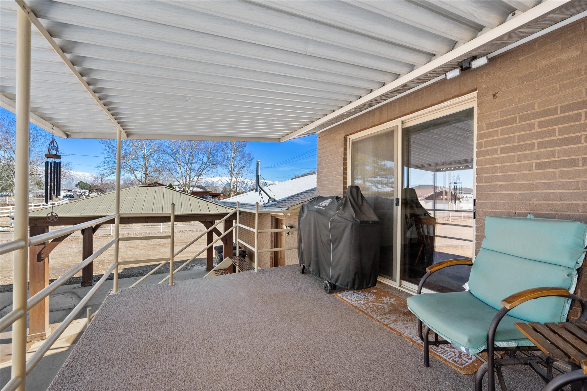 View of patio with area for grilling