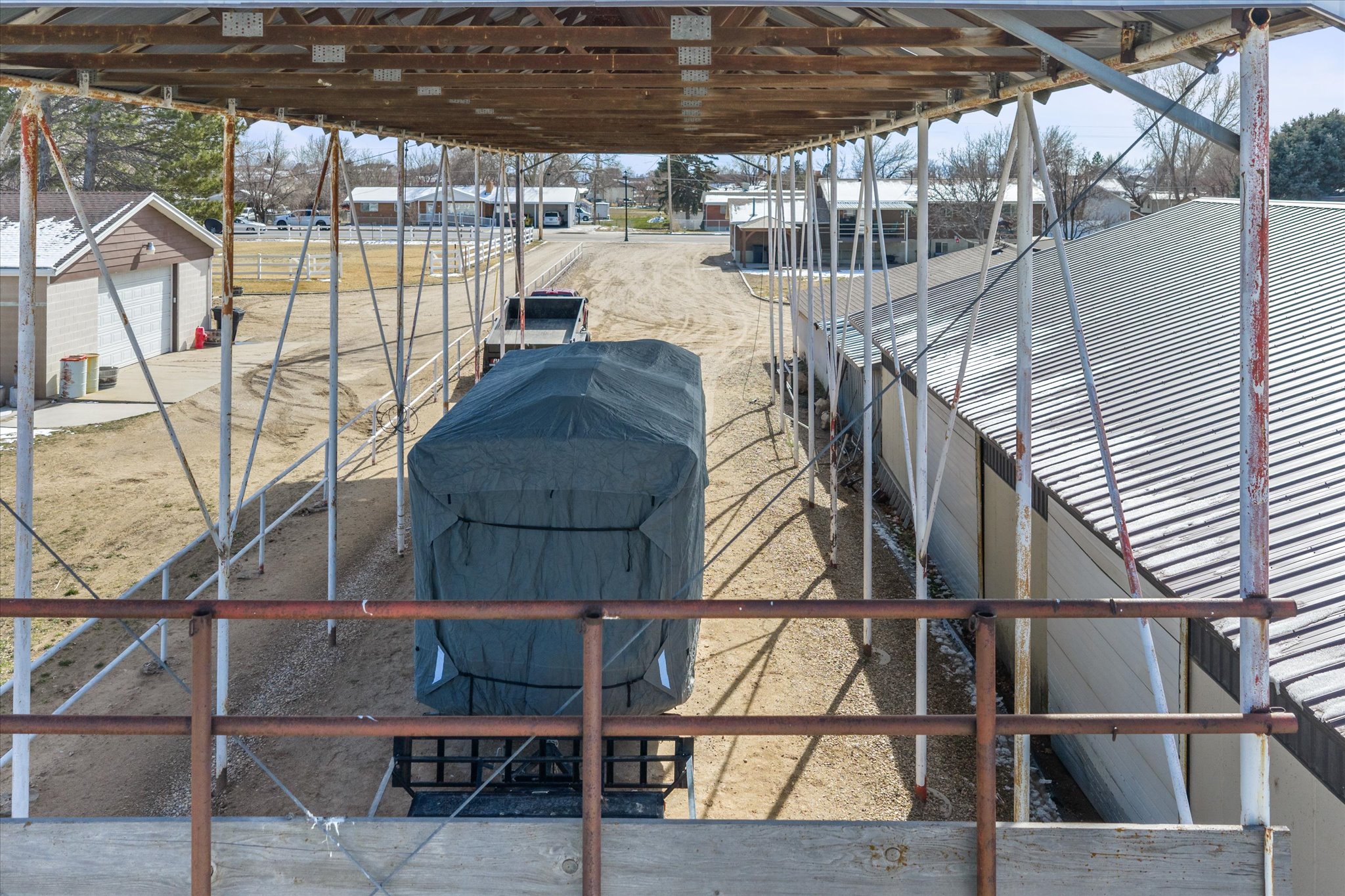 Dock area with a residential view
