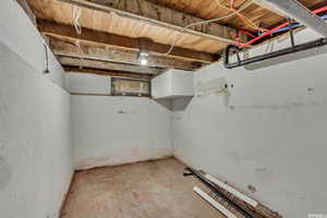 View of unfinished basement
