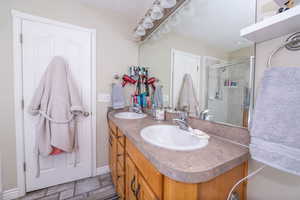 Full primary bathroom with double vanity