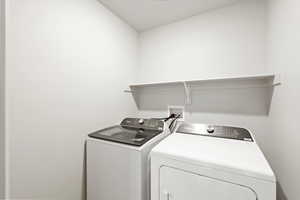 Laundry area with washing machine and dryer