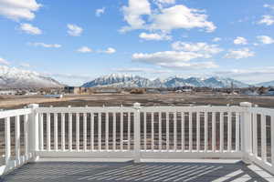 Private master bedroom balcony Deck with an extraordinary view of Provo Peak.