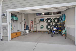 Built in storage self above parking.