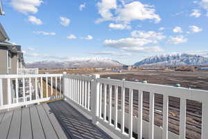 Private master balcony with breathtaking view of Timpanogos.