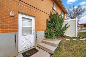 Side entry to basement apartment