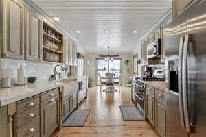 Main Level Living! Updated Kitchen. Gorgeous Hardwood flooring. Stainless Steel Appliances. Farmhouse Sink. Beautiful ceiling w/ can lights!