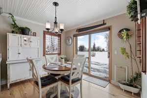 Dining Area. Wake up every morning to eat breakfast or drink your coffee with these views. Gorgeous views to the south. Large trex deck. Large slider.
