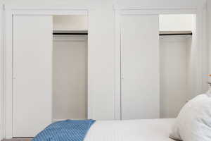 Bedroom with two closets
