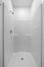 Bathroom with a stall shower