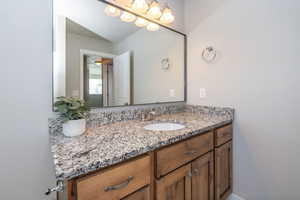 Bathroom featuring vanity