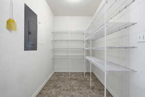 Storage area with electric panel