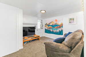 Living room with carpet and baseboards