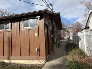 View of side of property with board and batten siding