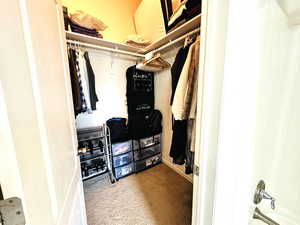 Walk in closet featuring carpet