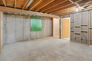 View of unfinished basement