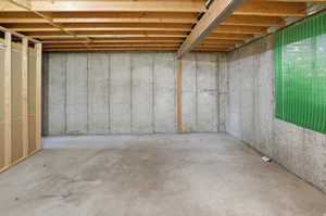 View of unfinished basement