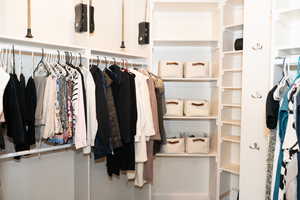 Customized master walk in closet.