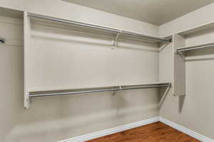 Walk in closet with LVP flooring