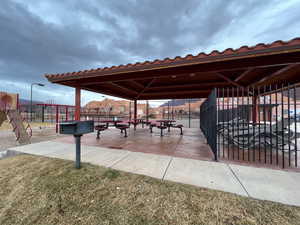 Surrounding community with a patio