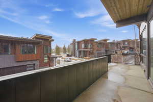Balcony featuring a residential view