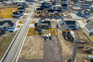 Aerial perspective of suburban area