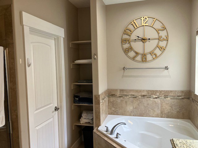 Bathroom with a garden tub