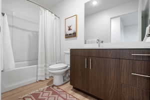 Full Upstairs bathroom is perfect for guests! *Color to be midtone cabinets.
