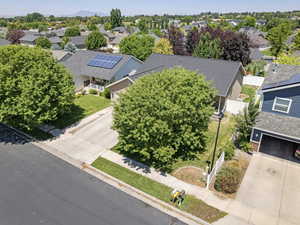 Aerial perspective of suburban area